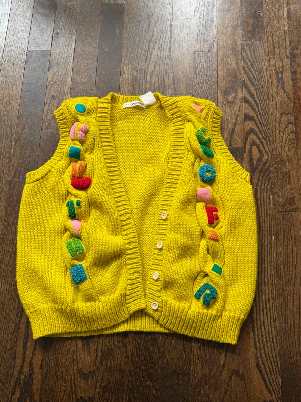 Bright Yellow Embellished Sweater Vest
